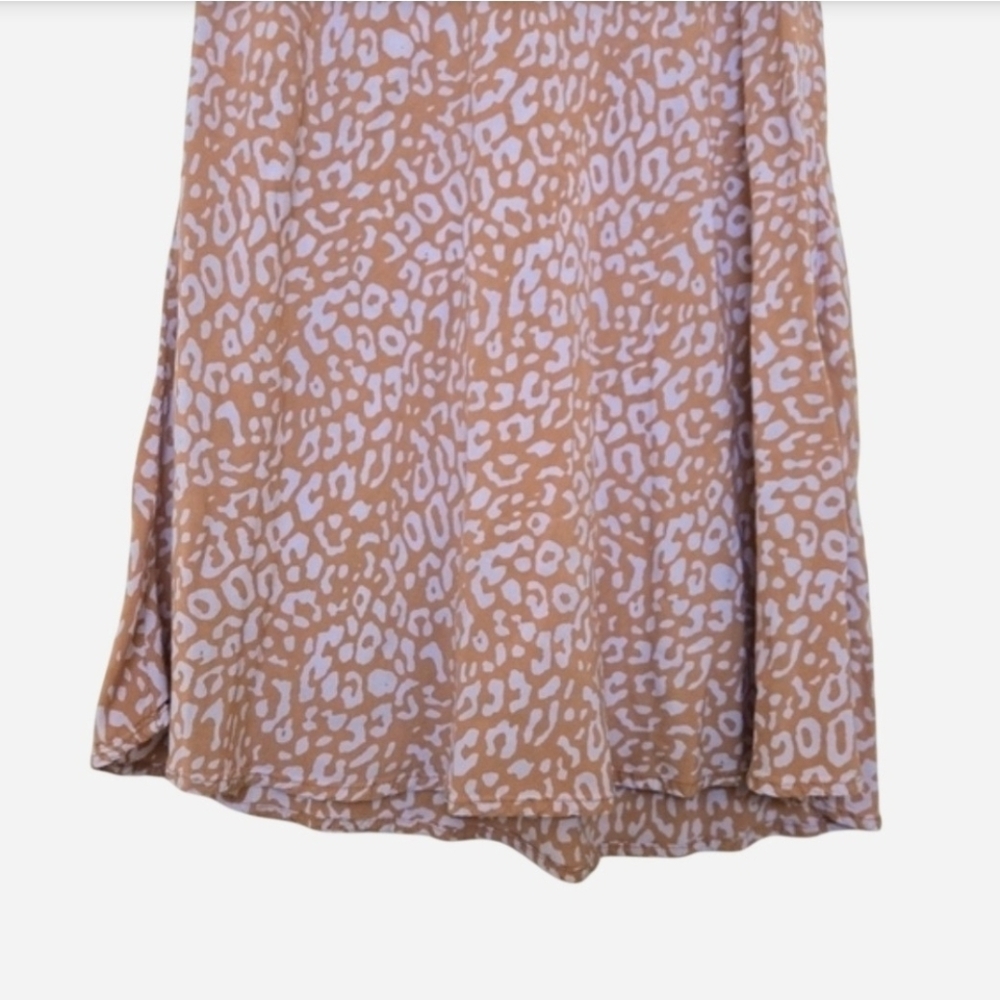 Motel Leopard Print Beige Purple Midi Skirt Size small - Picture 4 of 9